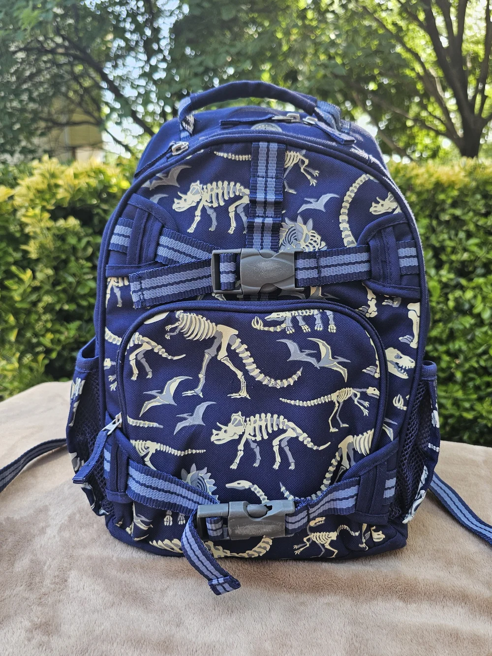 Pottery Barn Kids Navy Dinosaur Skeleton Backpack - Blue